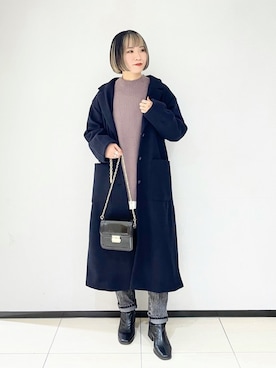 「PAGEBOY」｜「アイテム（ダウンジャケット/コート）」を使った、juraさん（レディース・158cm）の冬コーディネート