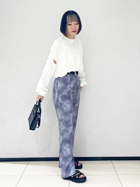 「PAGEBOY（ページボーイ）のWEB限定アイテム / 2WAYレイヤードロンT（Tシャツ/カットソー）」を使った、juraさん（レディース・158cm）の春コーディネート