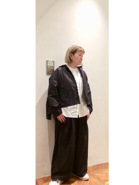 「プリーツ」｜「アイテム（その他アウター）」を使った、pualkisakoさん（レディース・152cm）の春コーディネート