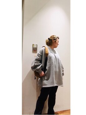 「シアタープロダクツ(THEATRE PRODUCTS)」｜「アイテム（スウェット）」を使った、pualkisakoさん（レディース・152cm）の春コーディネート