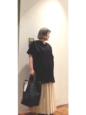 「PUAL CE CIN（ピュアルセシン）のアイテム（チュニック）」を使った、pualkisakoさん（レディース・152cm）の春コーディネート