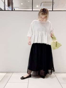 「リバーシブル」｜「アイテム（バレエシューズ）」を使った、pualkisakoさん（レディース・152cm）の夏コーディネート