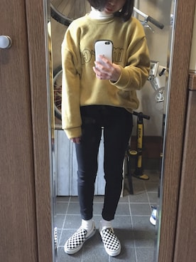 「ohotoro」｜「アイテム（スウェット）」を使った、yunaさん（レディース・157cm）の春コーディネート