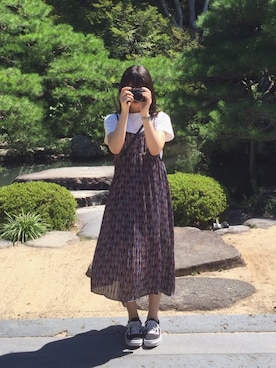 「ohotoro」｜「アイテム（ワンピース/ドレス）」を使った、yunaさん（レディース・157cm）の夏コーディネート