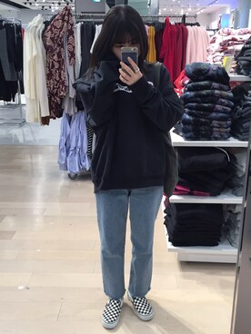 「ohotoro」｜「アイテム（スウェット）」を使った、yunaさん（レディース・157cm）の秋コーディネート