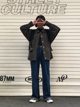 「thisisneverthat（ディスイズネバーザット）のアイテム（その他アウター）」を使った、yunaさん（レディース・156cm）の秋コーディネート