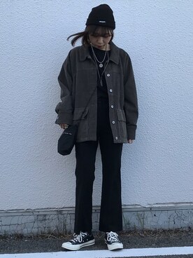 「thisisneverthat（ディスイズネバーザット）のアイテム（その他アウター）」を使った、yunaさん（レディース・156cm）の秋コーディネート