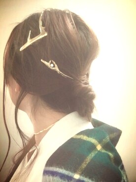 「PLUIE（プリュイ）のアイテム（ネックレス）」を使った、mashiroさん（レディース・160cm）の春コーディネート