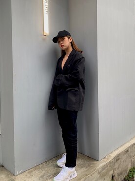 「NIKE（ナイキ）のアイテム（スニーカー、グリーン系）」を使った、tini さん（レディース・157cm）の夏コーディネート
