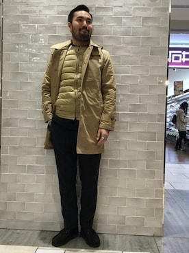 「ツイードパンツ」｜「アイテム（ステンカラーコート）」を使った、yoshihikoさん（メンズ・173cm）の秋コーディネート