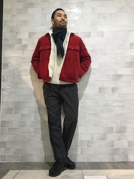 「ウールパンツ」｜「アイテム（ジャケット/アウター）」を使った、yoshihikoさん（メンズ・173cm）の冬コーディネート