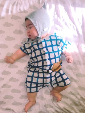 「LaStella（ラステラ）のアイテム」を使った、ほっぺくんさん（キッズ・70cm）の春コーディネート