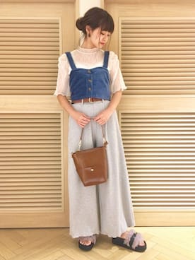 「コンフォートサンダル」｜Mikuさん（レディース・161cm）の夏コーディネート