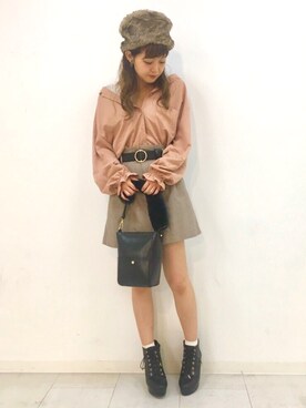 「へザー」｜「アイテム（ニットキャップ/ビーニー）」を使った、Mikuさん（レディース・161cm）の秋コーディネート