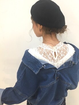 「へザー」｜「アイテム（ハンチング/ベレー帽）」を使った、Mikuさん（レディース・161cm）の秋コーディネート