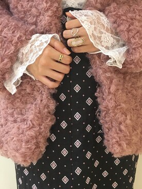 「Heather（ヘザー）のアイテム（ノーカラージャケット）」を使った、Mikuさん（レディース・161cm）の秋コーディネート