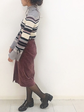 「へザー」｜「アイテム（その他シューズ）」を使った、Mikuさん（レディース・161cm）の冬コーディネート