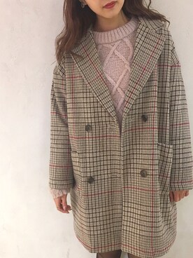 「へザー」｜「アイテム（チェスターコート）」を使った、Mikuさん（レディース・161cm）の冬コーディネート