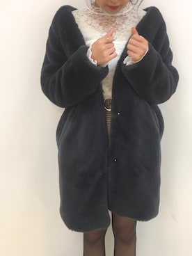 「Heather（ヘザー）のアイテム（その他アウター）」を使った、Mikuさん（レディース・161cm）の冬コーディネート