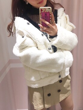「Heather（ヘザー）のアイテム（その他アウター）」を使った、Mikuさん（レディース・161cm）の冬コーディネート