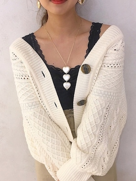 「レースタンク」｜Mikuさん（レディース・161cm）の冬コーディネート