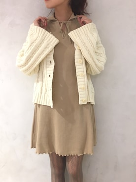 「レースタイツ」｜Mikuさん（レディース・161cm）の春コーディネート