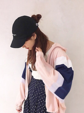 「Heather（ヘザー）のアイテム（ブルゾン）」を使った、Mikuさん（レディース・161cm）の春コーディネート