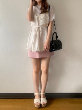 「ピンクスカート」｜Mikuさん（レディース・162cm）の春コーディネート