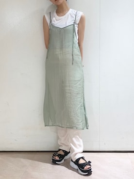 「シースルーワンピース」｜Mikuさん（レディース・162cm）の夏コーディネート