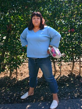 「アイテム（ポーチ）」を使った、かおりんさん（レディース・156cm）の秋コーディネート