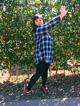 「アイテム（ポーチ）」を使った、かおりんさん（レディース・156cm）の秋コーディネート