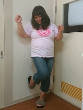 「アイテム（ルームシューズ/スリッパ、ベージュ系）」を使った、かおりんさん（レディース・156cm）の秋コーディネート