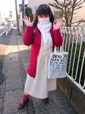 「grn（ジーアールエヌ）のアイテム（オールインワン・サロペット）」を使った、かおりんさん（レディース・156cm）の春コーディネート