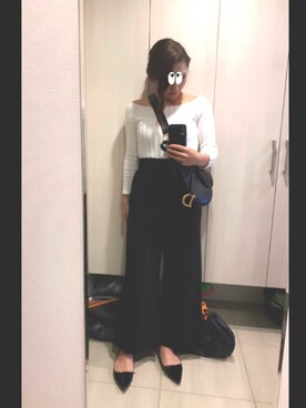 「ZARA（ザラ）のアイテム（パンツ、ブラック系）」を使った、Kuroyさん（レディース・157cm）の夏コーディネート