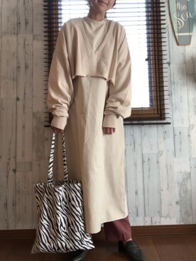 「CFT.（シフト）のアイテム（ワンピース/ドレス）」を使った、ｐａｎさん（レディース・170cm）の冬コーディネート