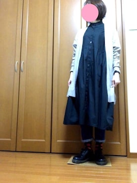 「お仕事コーデ」｜「アイテム（シャツワンピース）」を使った、すずめさん（レディース・160cm）の秋コーディネート