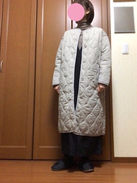 「UNIQLO（ユニクロ）のエクストラファインメリノリブタートルネックセーター（長袖）（ニット/セーター）」を使った、すずめさん（レディース・160cm）の冬コーディネート