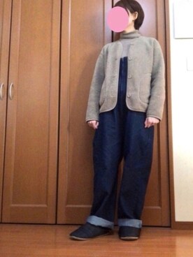 「rps（アールピーエス）のアイテム（オールインワン・サロペット）」を使った、すずめさん（レディース・160cm）の冬コーディネート