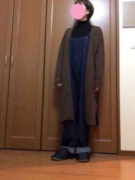 「rps（アールピーエス）のアイテム（オールインワン・サロペット）」を使った、すずめさん（レディース・160cm）の冬コーディネート