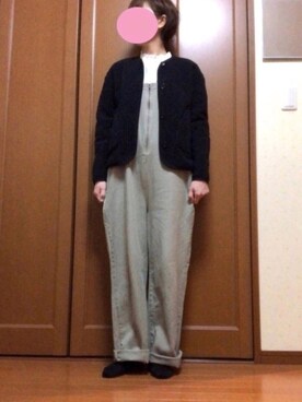 「rps（アールピーエス）のアイテム（オールインワン・サロペット）」を使った、すずめさん（レディース・160cm）の冬コーディネート