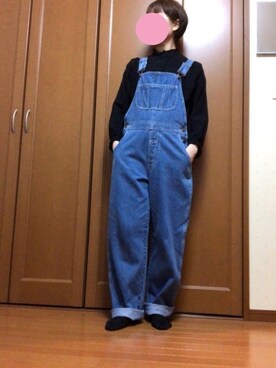 「L.L.Bean（エルエルビーン）のアイテム（サロペット/オーバーオール）」を使った、すずめさん（レディース・160cm）の春コーディネート