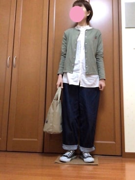 「MOOMIN（ムーミン）のアイテム（トップス）」を使った、すずめさん（レディース・160cm）の春コーディネート