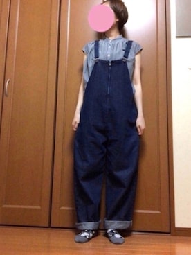 「rps（アールピーエス）のアイテム（オールインワン・サロペット）」を使った、すずめさん（レディース・160cm）の夏コーディネート