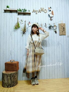 「poudoudou（プードゥドゥ）のアイテム」を使った、ドドちゃんさん（レディース・148cm）の夏コーディネート