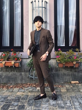 「アイテム（フォーマルスーツ/小物）」を使った、Yumaさん（メンズ・182cm・20代）の秋コーディネート