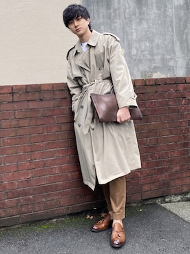 「DOUCAＬ'Ｓ（ドゥーカルス）のアイテム（シューズ）」を使った、Yumaさん（メンズ・182cm）の秋コーディネート