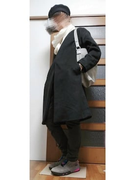 「coen（コーエン）のアイテム（ハンチング/ベレー帽）」を使った、きりきりさん（メンズ・172cm）の冬コーディネート