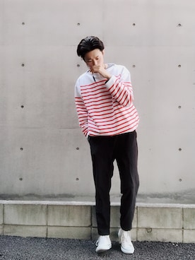 「CIAOPANIC TYPY（チャオパニックティピー）のアイテム（チノパンツ）」を使った、Taka___Hiroさん（メンズ・177cm）の春コーディネート