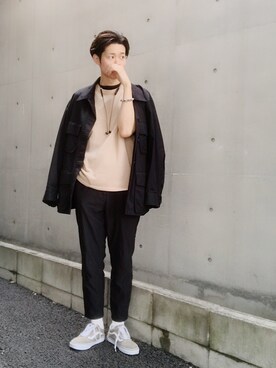「CIAOPANIC TYPY（チャオパニックティピー）のアイテム（チノパンツ）」を使った、Taka___Hiroさん（メンズ・177cm）の春コーディネート