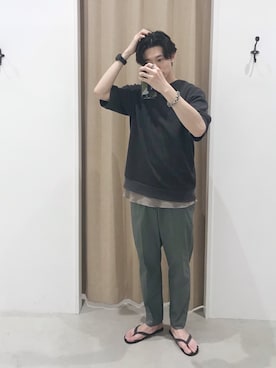 「CIAOPANIC TYPY（チャオパニックティピー）のアイテム（スラックス）」を使った、Taka___Hiroさん（メンズ・177cm）の夏コーディネート